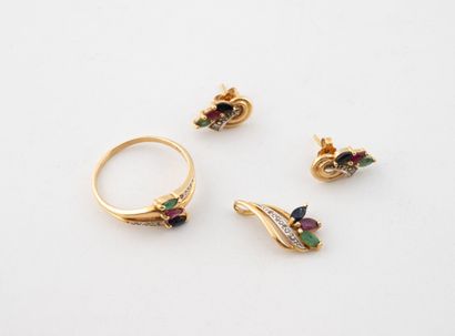 Demi-parure en or jaune et or gris (750)...