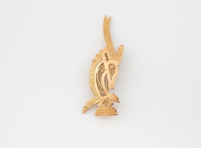 Broche Antilope en or jaune (750) ajouré...