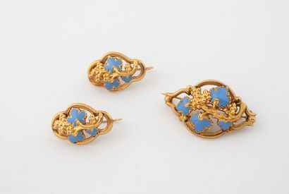 Half-set in yellow gold (750), including...
