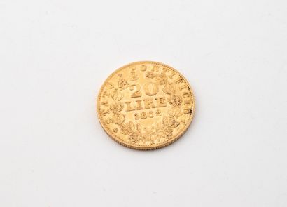Pièce en or du Vatican de 20 lire, Pie IX.
1868.
Poids...