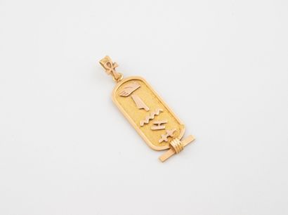 Pendentif rectangulaire en or jaune (750)...