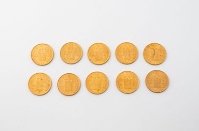 NETHERLANDS
Lot of ten 10 Ducats gold coins....