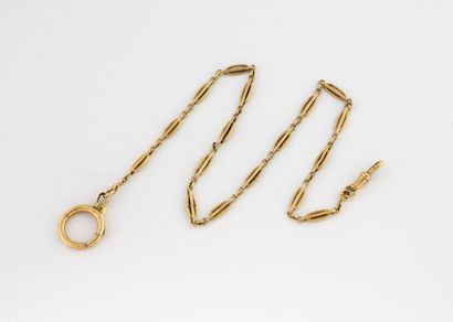 Yellow gold (750) watch chain with fancy...