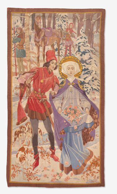 AUBUSSON, after Henry MORIN (1873-1961)
Couple...
