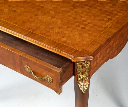 Desk with one drawer in the waist, inlaid...