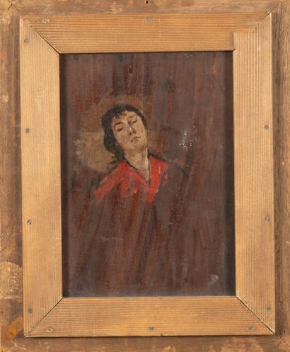 Jules ROBERTIN (XIXe) 
Profil de jeune femme.
Huile...