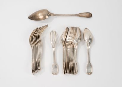Twelve table settings and a ragout spoon...