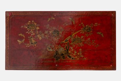 Rectangular coffee table with bamboo-style...