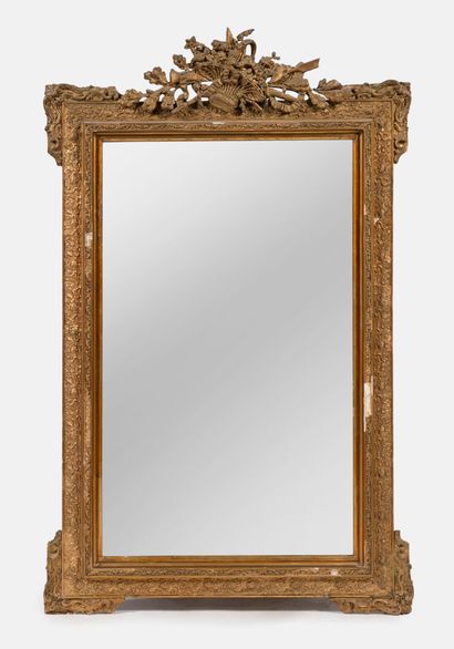 Rectangular gold repatinated mirror with...