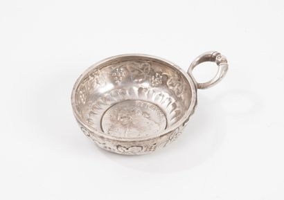 Silver wine tasting vessel (800) with repoussé...