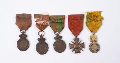 FRANCE, Third Republic. 
Lot of five decorations...