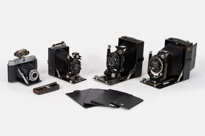 Set of FOUR miscellaneous bellows cameras.
-...