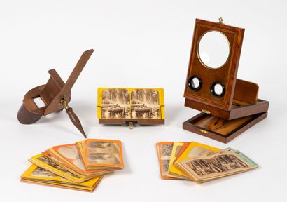 Set of SEVEN miscellaneous stereoscopic viewers,...
