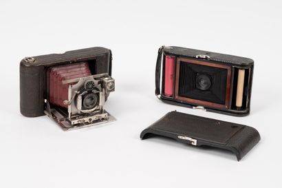 Set of TWO cameras (burgundy bellows) and...