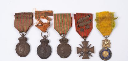 FRANCE, Third Republic. 
Lot of five decorations...
