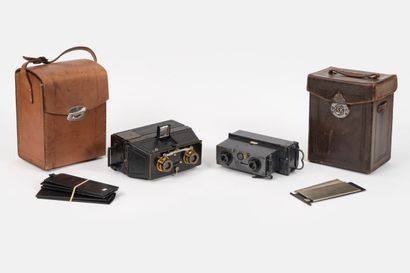 Set of FOUR miscellaneous stereoscopic cameras,...