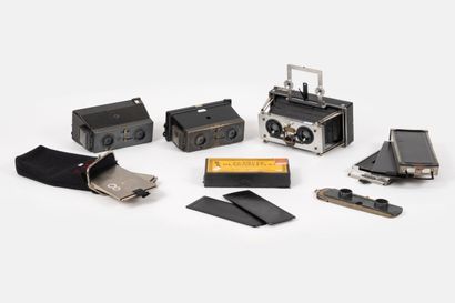 Set of FIVE miscellaneous stereoscopic cameras:
-...