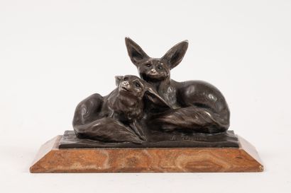 Adolare PLISNIER (1895-1985)
Les jeunes fennecs.
Épreuve...