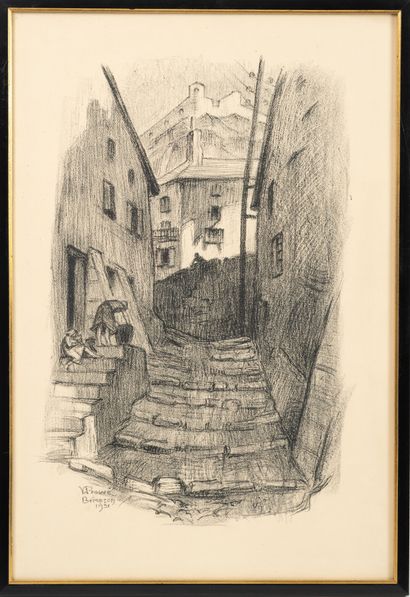 Victor PROUVÉ (1858-1943)
Lively alley, 1931.
Etching.
Signed,...