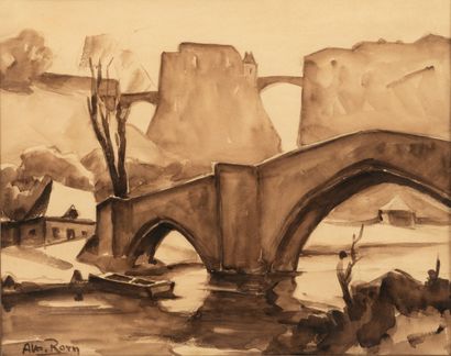 Albert RATY (1889-1970)
Cordemoy Bridge.
Ink...