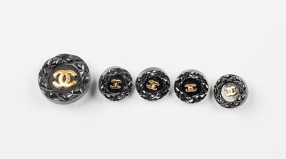 attributed to CHANEL, Paris
Five black resin...