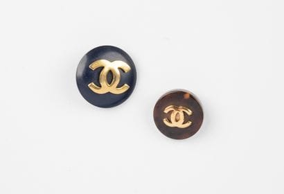 attributed to CHANEL, Paris
Two black resin...