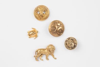 attributed to CHANEL, Paris
Five gilt metal...