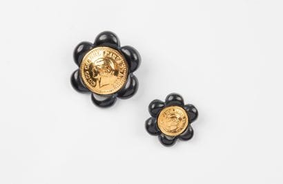 attributed to CHANEL, Paris
Two black resin...