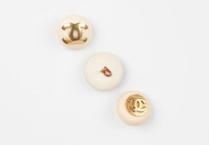attributed to CHANEL, Paris
Three white resin...