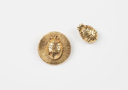 attributed to CHANEL, Paris
Two gilded metal...