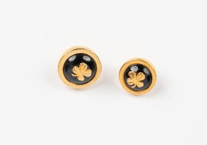 CHANEL, Paris
Two gilded metal buttons with...