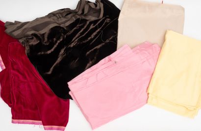 Lot of various fabric scraps, including chocolate...