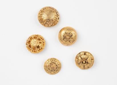attributed to CHANEL, Paris
Five gilt metal...