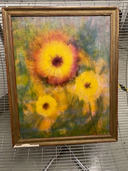 Ecoles du XXème siècle 
- Fleurs.
Huile.
Signée...