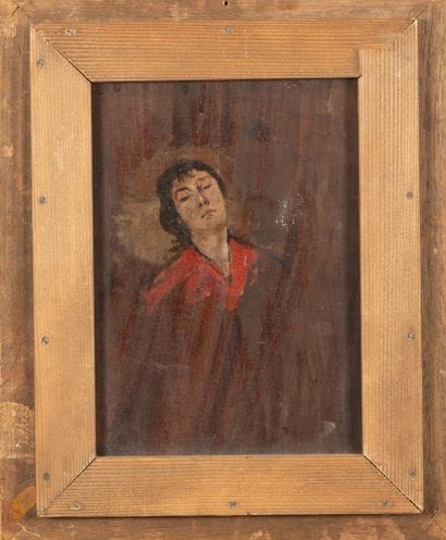 Jules ROBERTIN (XIXe) 
Profil de jeune femme.
Huile...