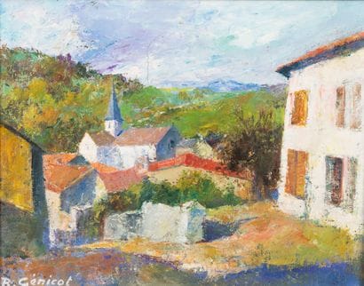 Robert GÉNICOT (1890-1981)
Paysage au clocher....