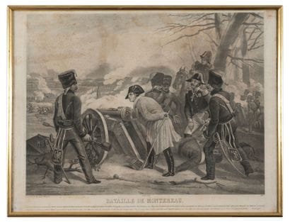 La bataille de Montereau.
Gravure en noir.
taches
ON...