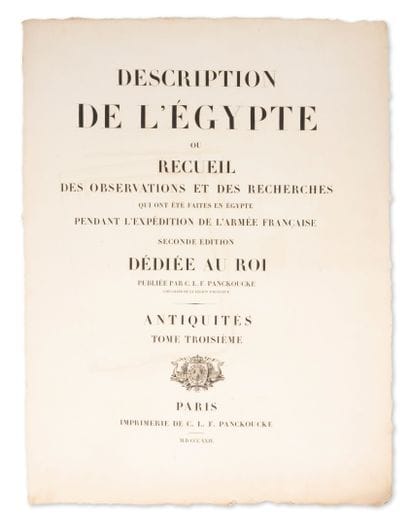 DESCRIPTION DE L'EGYPTE
ou recueil des observations...