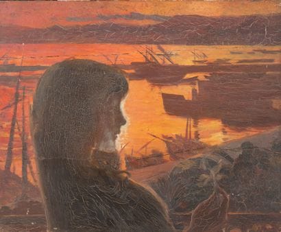 Albert BESNARD (1849-1934)
Femme à la fleur...