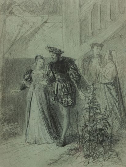 Léopold FLAMENG (1831-1911) 
Scène galante...