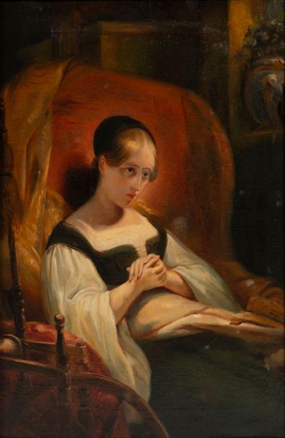 D'après Ary SCHEFFER
Marguerite au rouet.
Huile...