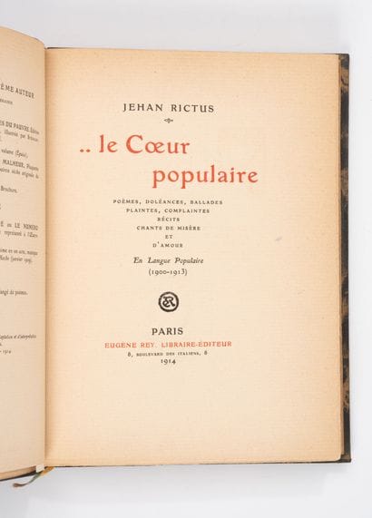 RICTUS, Jehan (Gabriel Randon de Saint-Amand)
Les...
