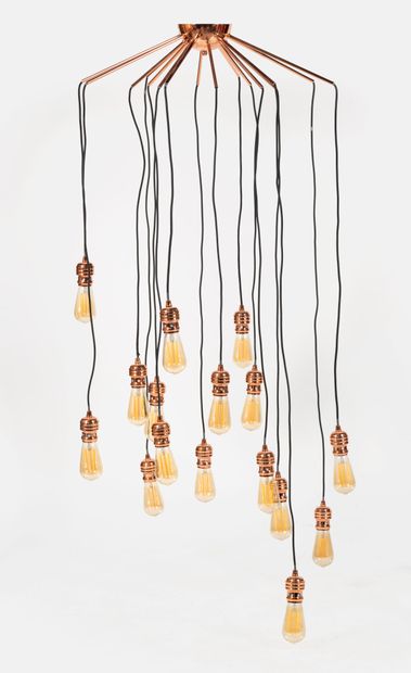 Suspension « Sela » à pluie de 15 ampoules...