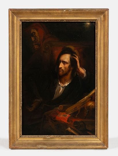 D'après Ary SCHEFFER
Faust dans son cabinet.
Huile...