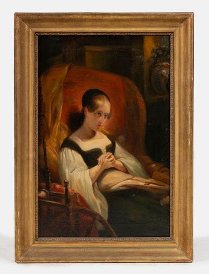D'après Ary SCHEFFER
Marguerite au rouet.
Huile...