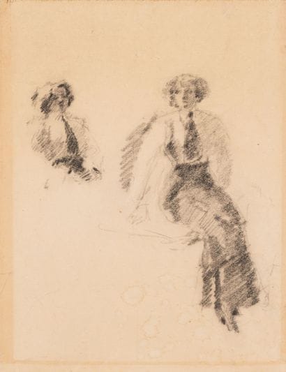 Ecole du XXème siècle
Etude de femme.
Fusain...