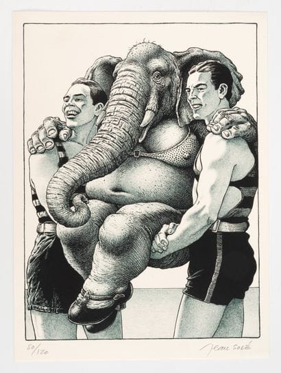 Jean SOLÉ (1948) Les porteurs d'éléphants,...