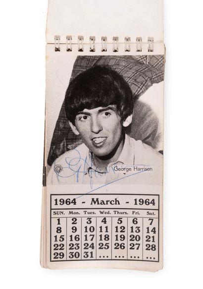 THE BEATLES 1964 pocket calendar with autograph...