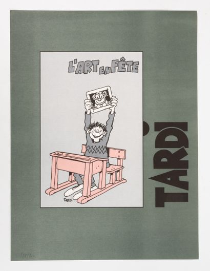 Jacques TARDI (1946) Le ski, trop tard. Serigraph...