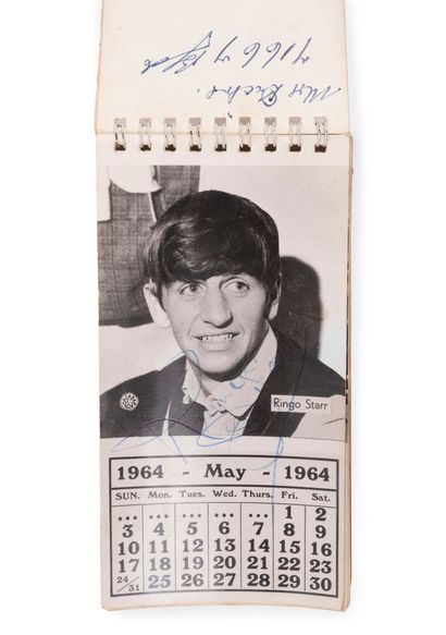 THE BEATLES 1964 pocket calendar with autograph...